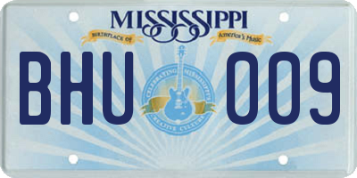 MS license plate BHU009