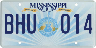 MS license plate BHU014