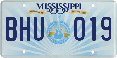 MS license plate BHU019