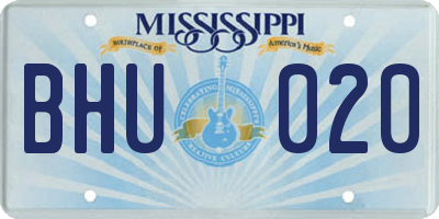 MS license plate BHU020