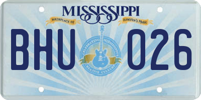MS license plate BHU026
