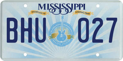 MS license plate BHU027