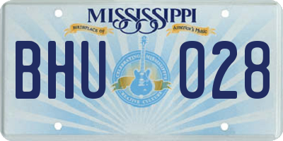 MS license plate BHU028