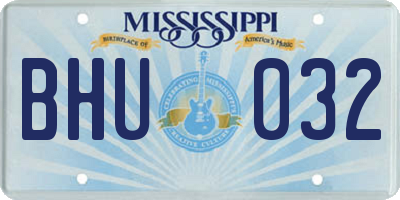 MS license plate BHU032