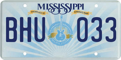 MS license plate BHU033