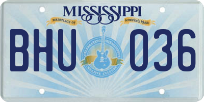 MS license plate BHU036