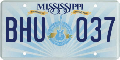 MS license plate BHU037