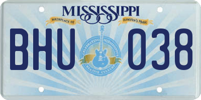 MS license plate BHU038