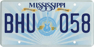MS license plate BHU058