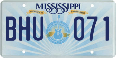 MS license plate BHU071
