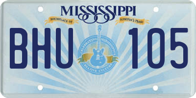 MS license plate BHU105