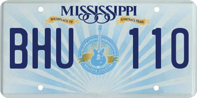 MS license plate BHU110