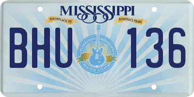 MS license plate BHU136