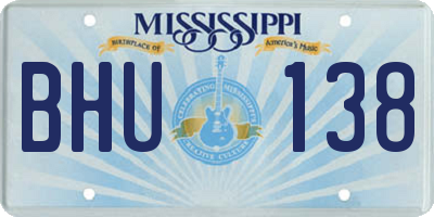 MS license plate BHU138