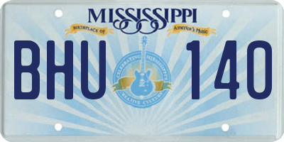 MS license plate BHU140