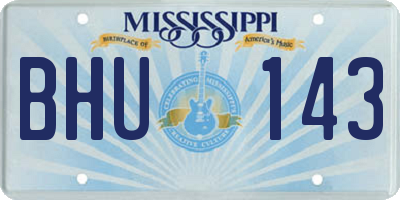 MS license plate BHU143