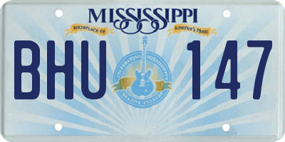 MS license plate BHU147