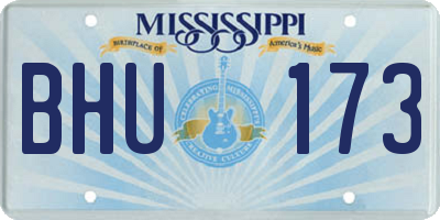 MS license plate BHU173