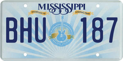 MS license plate BHU187