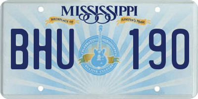 MS license plate BHU190