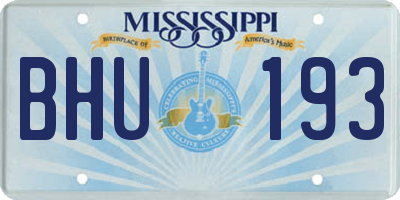 MS license plate BHU193