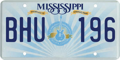 MS license plate BHU196