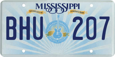 MS license plate BHU207