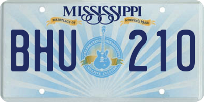 MS license plate BHU210