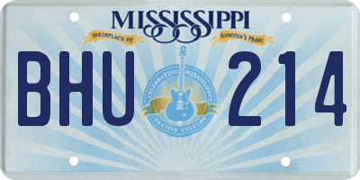 MS license plate BHU214