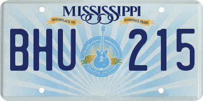 MS license plate BHU215