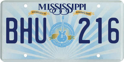 MS license plate BHU216