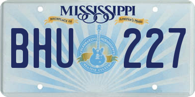 MS license plate BHU227