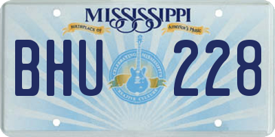 MS license plate BHU228