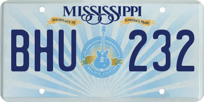 MS license plate BHU232