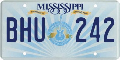 MS license plate BHU242