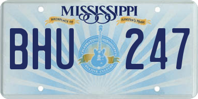 MS license plate BHU247