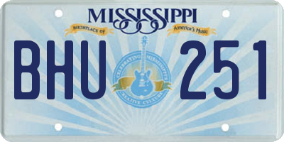 MS license plate BHU251