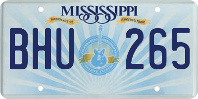 MS license plate BHU265