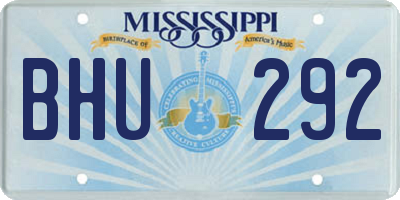 MS license plate BHU292