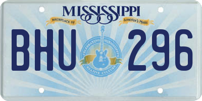 MS license plate BHU296