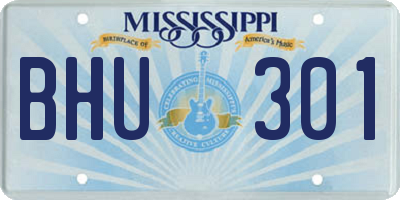 MS license plate BHU301