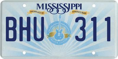 MS license plate BHU311