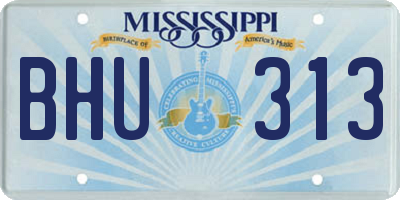 MS license plate BHU313