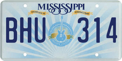 MS license plate BHU314