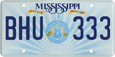 MS license plate BHU333