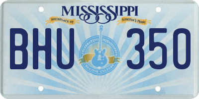 MS license plate BHU350
