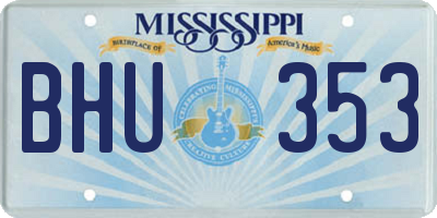 MS license plate BHU353