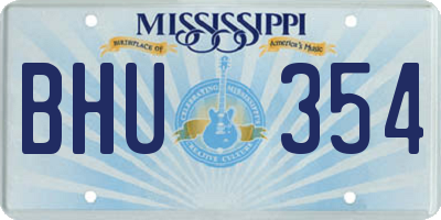 MS license plate BHU354