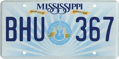 MS license plate BHU367