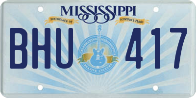 MS license plate BHU417